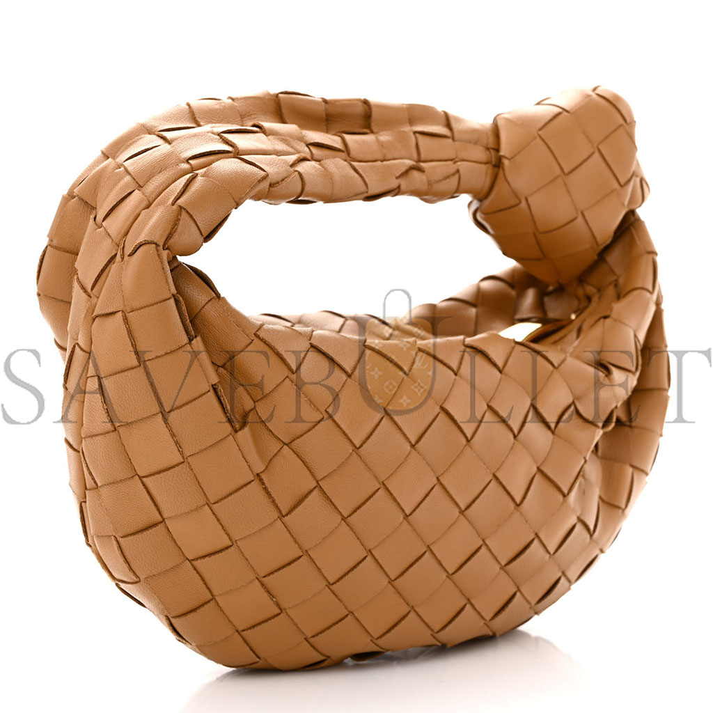 BOTTEGA VENETA NAPPA INTRECCIATO MINI JODIE CARAMEL  (23*13*5cm)