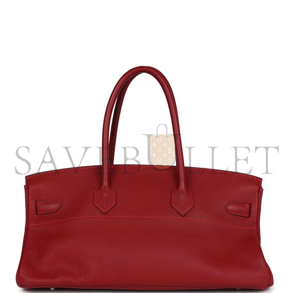 HERMES MASTER SHOULDER BIRKIN 42 RUBY RED GOLD BUCKLE BAG 42632442553 (42*21*16cm)