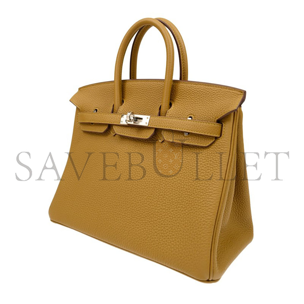 HERMES MASTER BIRKIN 25 TOGO LEATHER MILK TEA COLOR GOLD BUCKLE HANDBAG BK25AKTGSS (25*20*13cm)