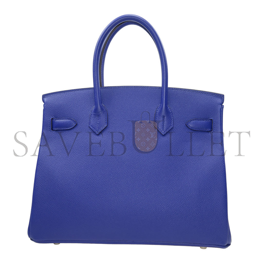 HERMES BIRKIN 35 TOGO LEATHER ELECTRIC BLUE SILVER BUCKLE BAG H028369CK7T (35*28*18cm)