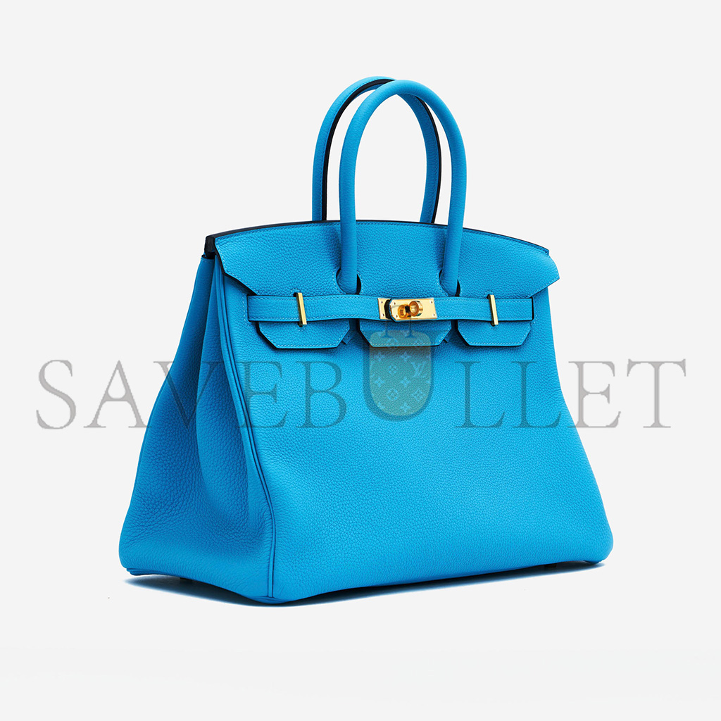 HERMÈS BIRKIN 25 TOGO LEATHER BLUE GOLD BUCKLE BAG MSBK2300910 (25*20*13cm)