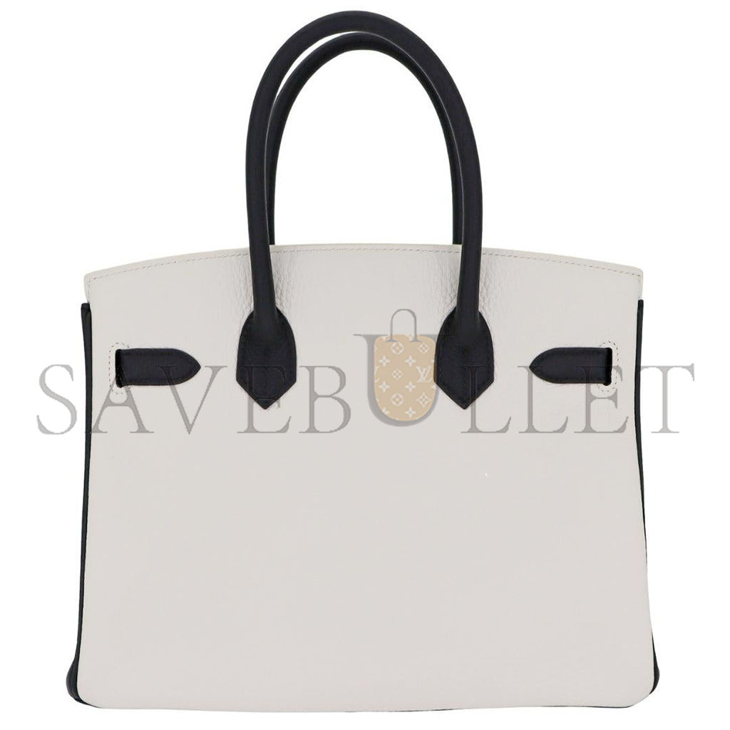 HERMES BIRKIN 30 TOGO LEATHER MILKSHAKE WHITE SILVER BUCKLE BAG 2632222857052 (30*23*15cm)