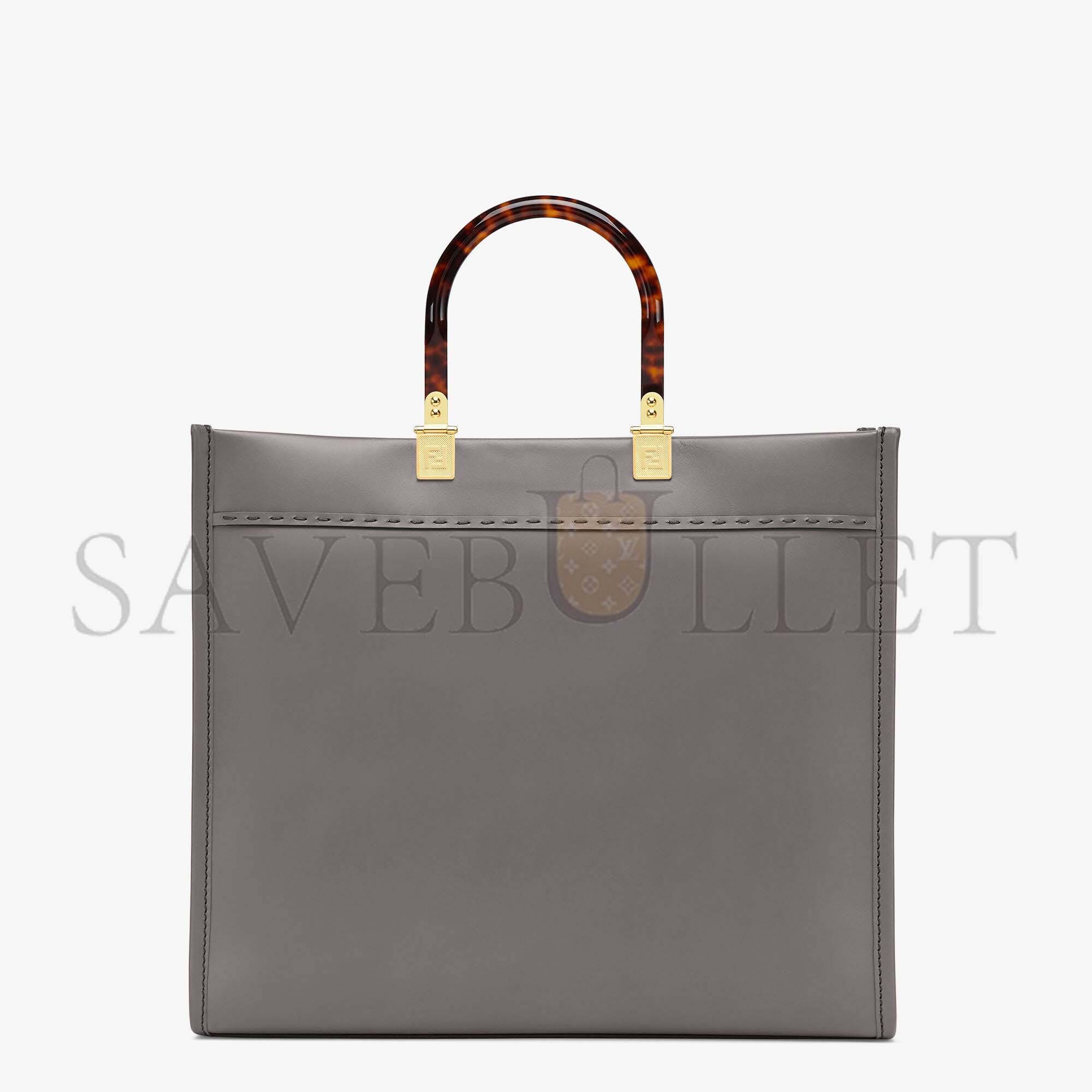 FENDI SUNSHINE MEDIUM - GRAY LEATHER SHOPPERI 8BH386ABVLF1BZC (35*31*17cm)