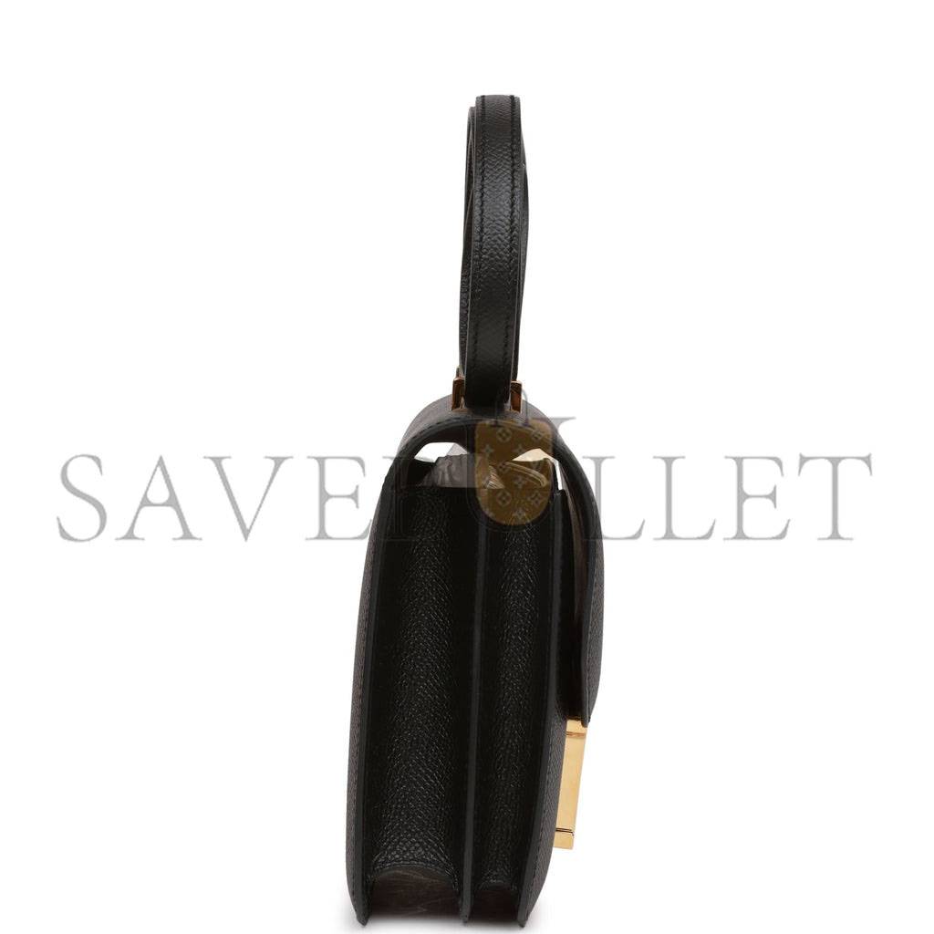 HERMES CONSTANCE 18 BLACK EPSOM GOLD HARDWARE (18cm)