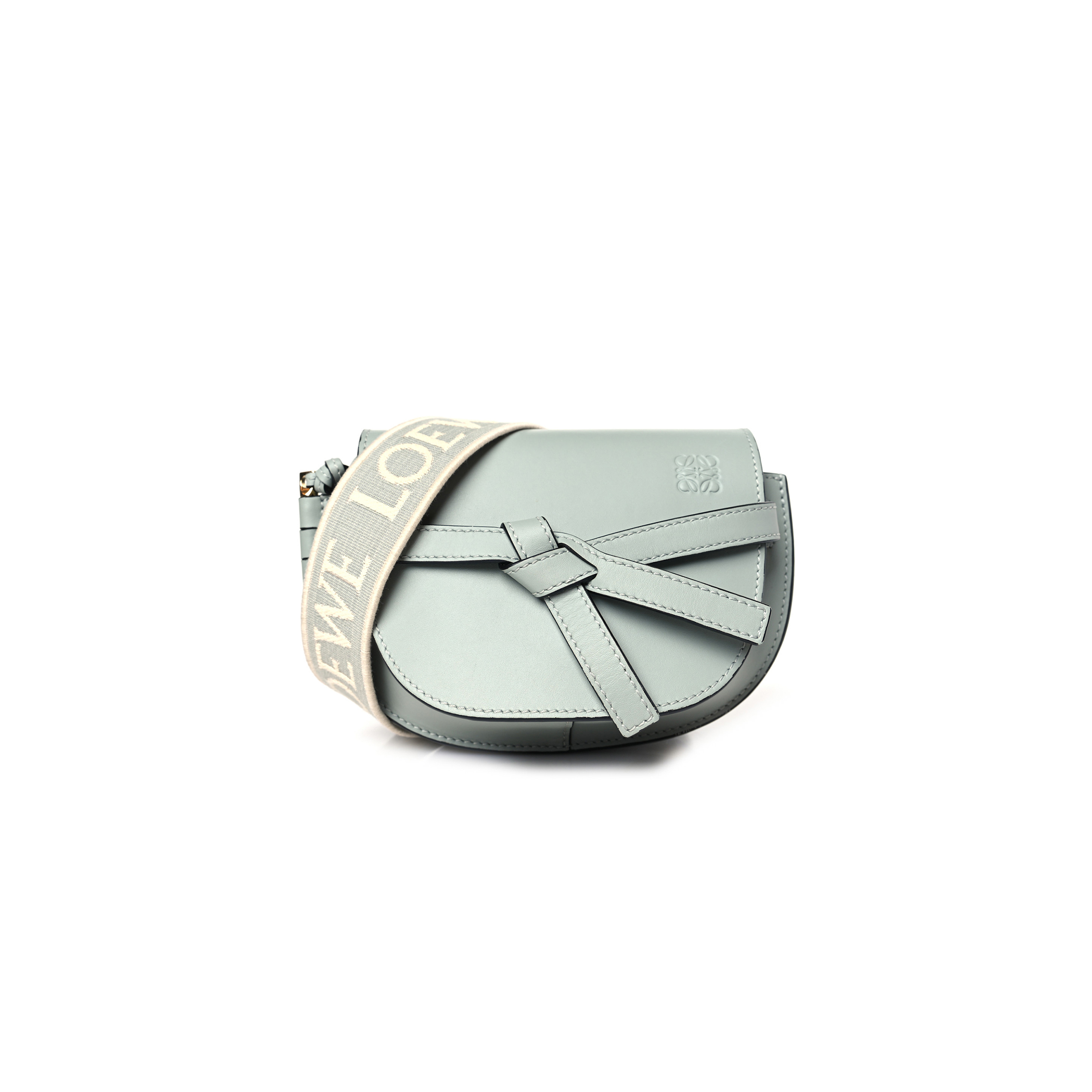 LOEWE CALFSKIN MINI GATE DUAL BAG ASH GREY (24*18*11cm)