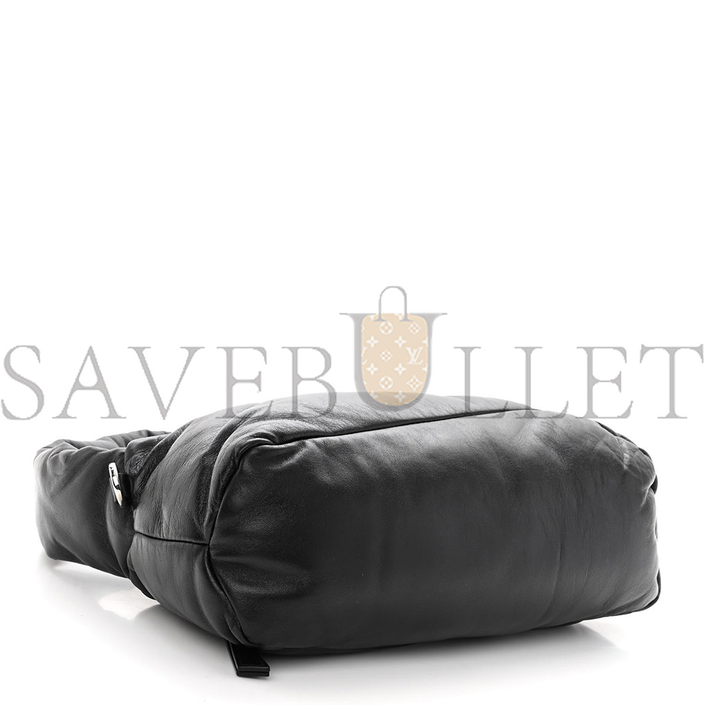 LOEWE SHINY NAPPA PUFFER PUZZLE HOBO BLACK (28*13*10cm)