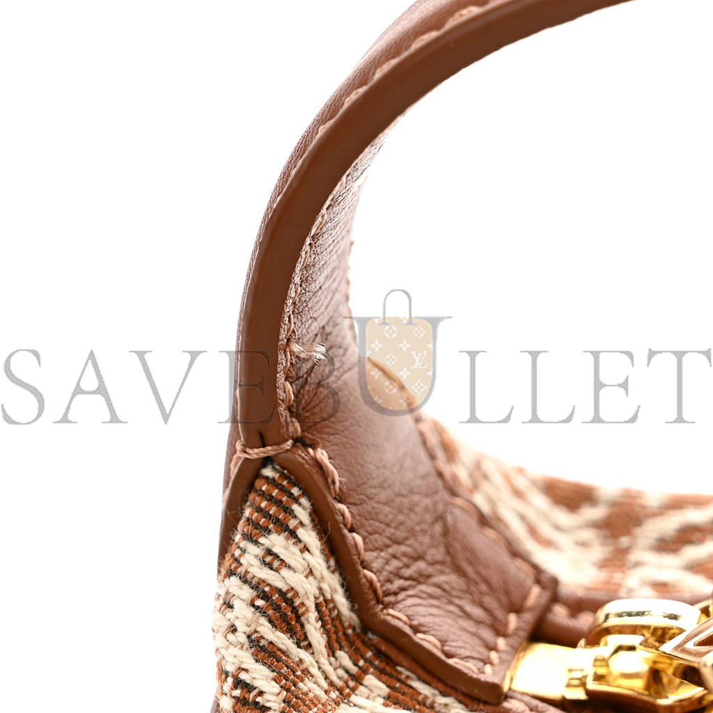 LOEWE JACQUARD ANAGRAM CALFSKIN SMALL CUBI BAG TAN PECAN (20*16*12cm)