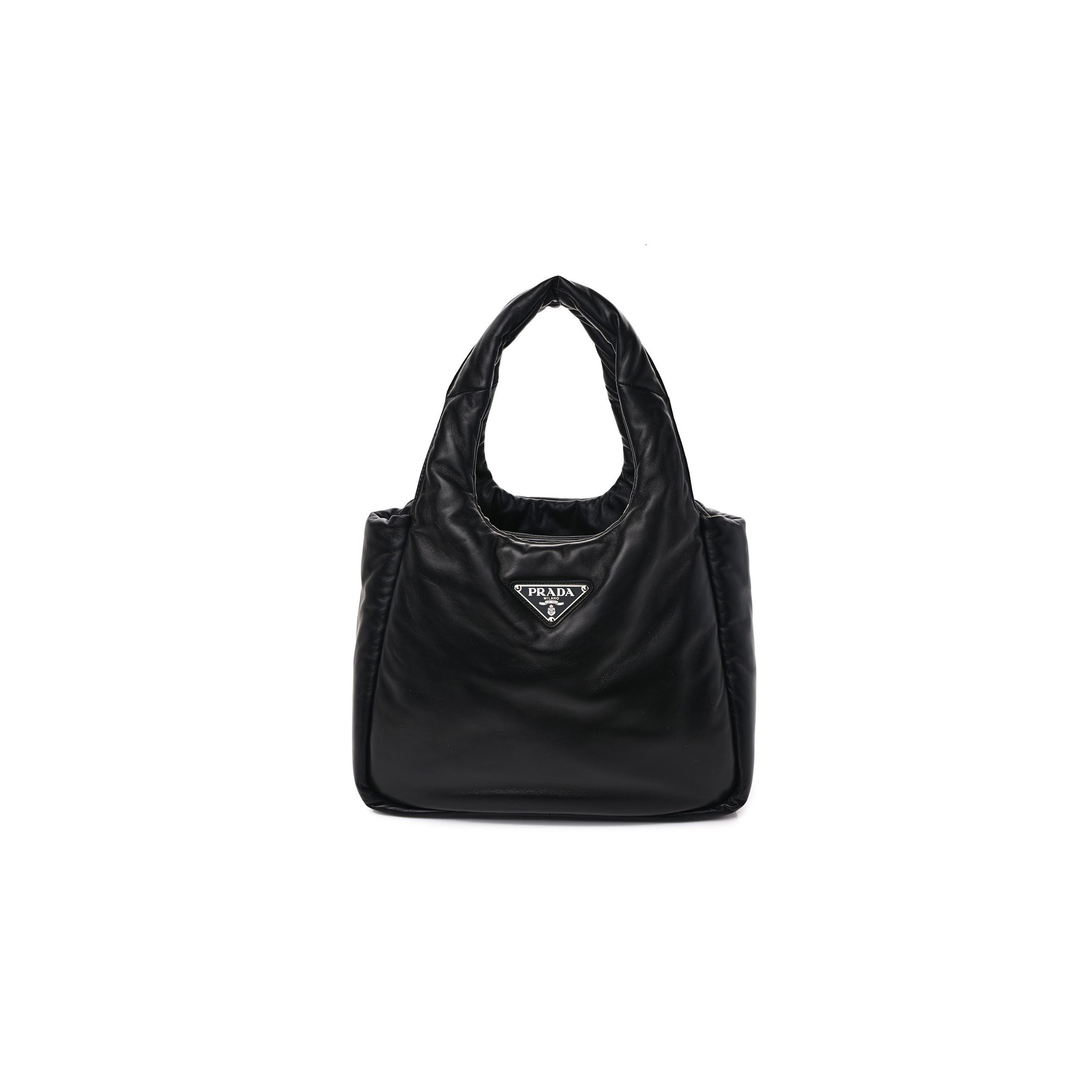 PRADA SOFT NAPPA MEDIUM PADDED SHOULDER BAG BLACK (30*25*11cm)