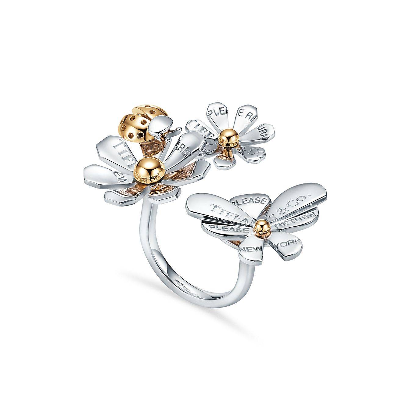 TIFFANY RETURN TO TIFFANY® LOVE BUGS CLUSTER RING IN STERLING SILVER AND 18K GOLD