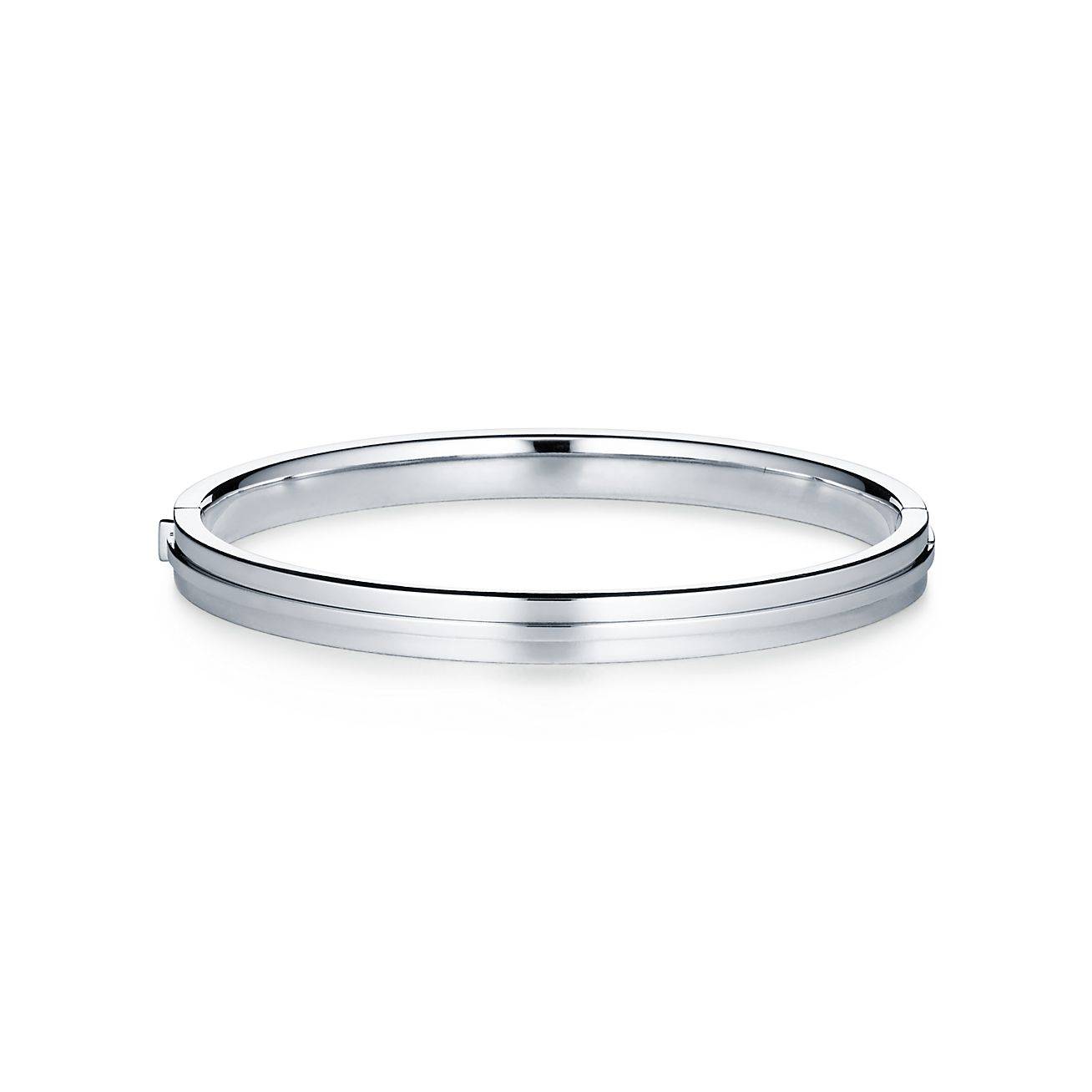 Tiffany T Diamond Hinged Bangle in 18k White Gold