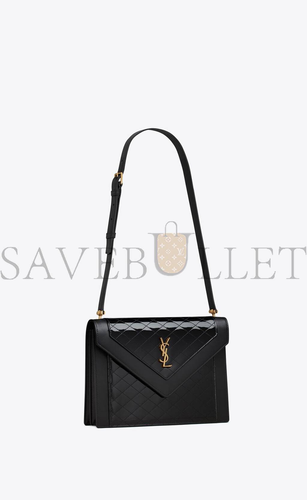 YSL GABY SATCHEL IN QUILTED LACQUERED LEATHER AND SMOOTH LEATHER 695503BMII71000 (26*18*5cm)