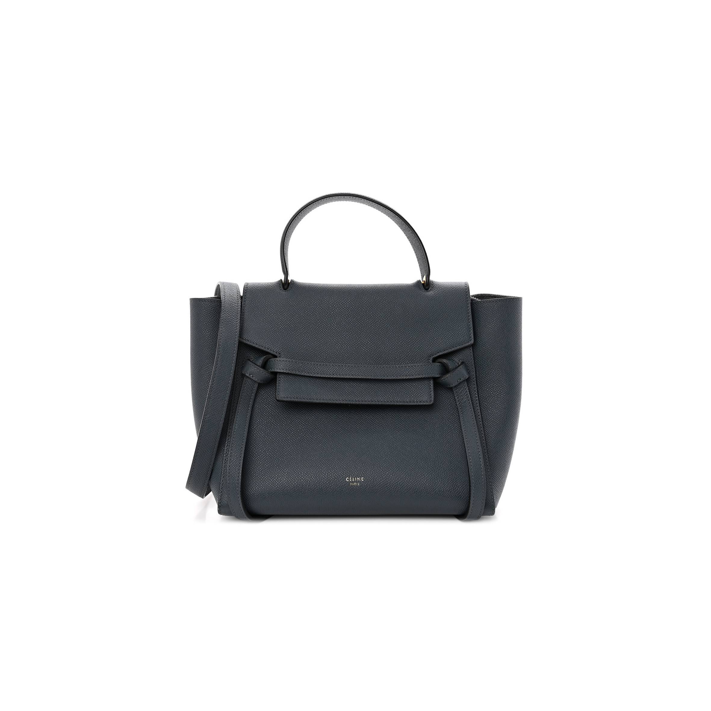 CELINE BABY GRAINED CALFSKIN MICRO BELT BAG NAVY BLUE (23*21*13cm)