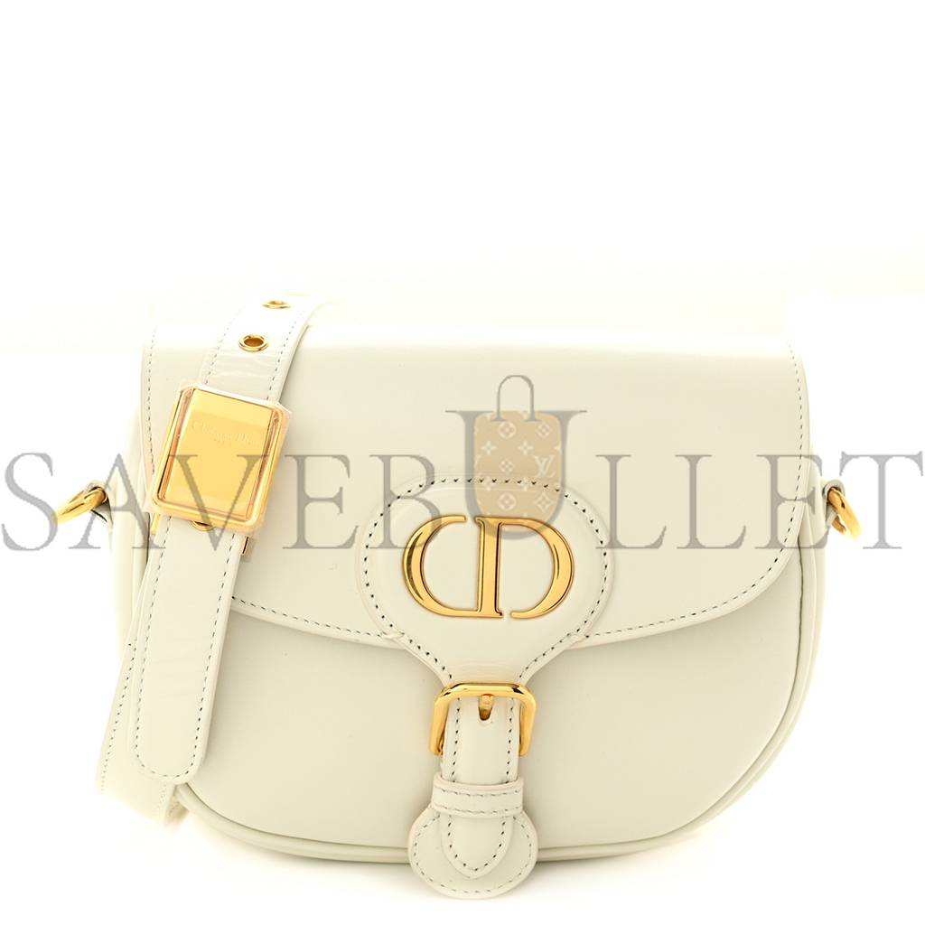 DIOR BOX CALFSKIN SMALL BOBBY BAG WHITE (19*15*5.1cm)