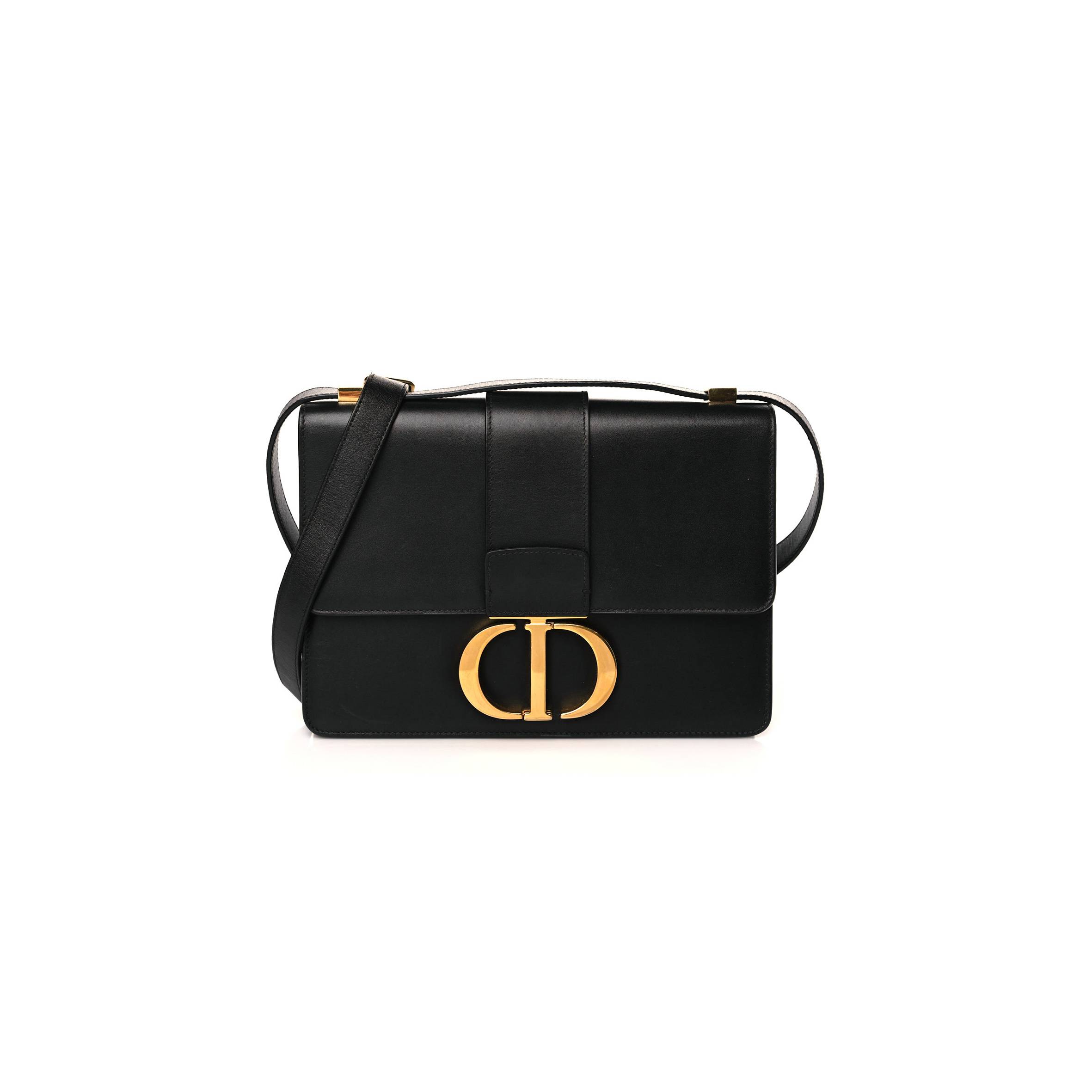 DIOR SMOOTH CALFSKIN 30 MONTAIGNE FLAP BAG BLACK (23*18*4.4cm)