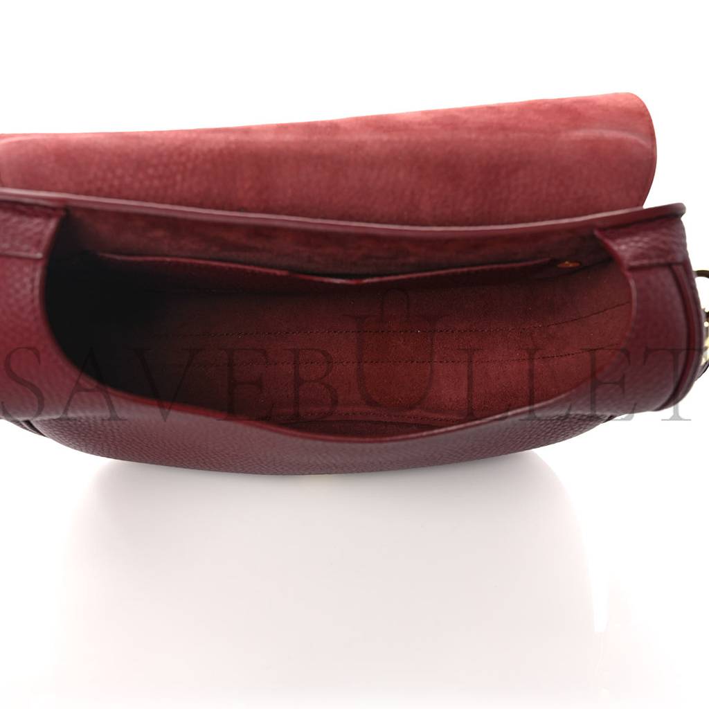 DIOR GRAINED CALFSKIN LARGE BOBBY FLAP RED BRICKS (27*23*8.3cm)